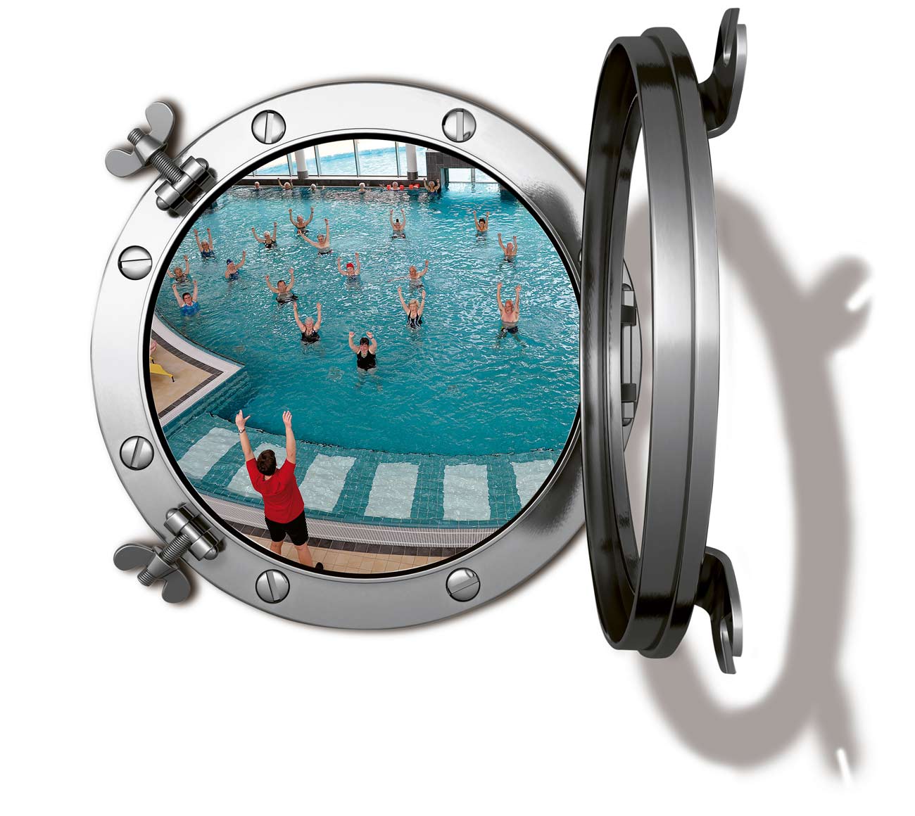 Gruppe von Personen bei der Thermal-Bewegungsbad Wassergymnastik