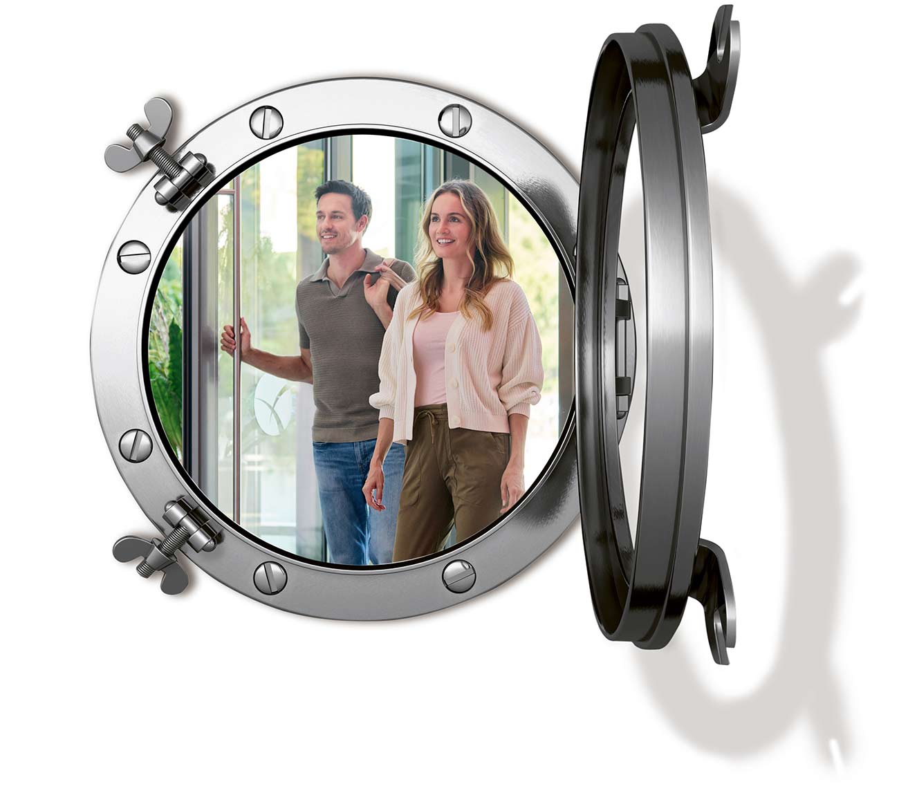 Eingangsbereich mit einem lachenden Pärchen